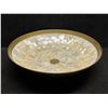 Nice Brass Inlayed Tessellated Abalone Centerpiece / Bowl Approx: 7.5"W 2"T
