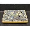 Image 2 : Vintage Brass / Textured Stone Hinged Lid Trinket / Storage Box Approx: 5.5x3.5"