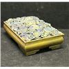 Image 4 : Vintage Brass / Textured Stone Hinged Lid Trinket / Storage Box Approx: 5.5x3.5"