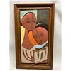 Mid Century Ceramic/Stoneware Sculpture - Framed (Approx: 13.5x23.5")