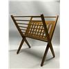 Mid Century Folding Magazine Rack / Holder (Approx: 20"T 17"W 14"D)