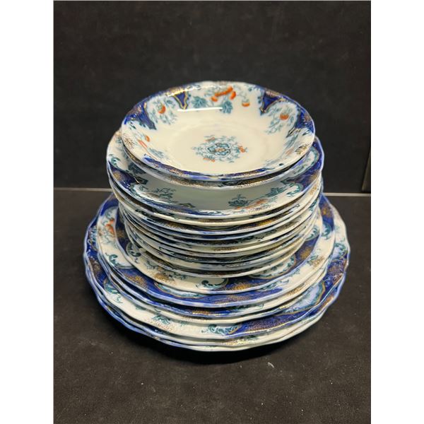 20 pcs Antique Sevres Flow Blue J&G Meakin England Dishes