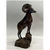 Heavy Wood Carving Ram Sculpture (approx: 12"T 5"W)