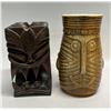 Vintage Westwood Tiki Mug & Wooden Candle Holder