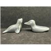 2 Hoselton Canada Aluminum Animal Figurines Duck Seal (larger one is about 4"W)