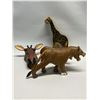 Image 8 : 4 Wooden Animal Theme Display Items (Giraffe approx: 10x7")