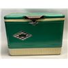 Vintage Green Metal Coleman Picnic / Drink Cooler  (approx: 18"W 13"T 10"D)