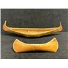 Image 1 : 2 Mini Birch Bark Canoes (larger approx: 11")