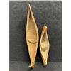 Image 2 : 2 Mini Birch Bark Canoes (larger approx: 11")