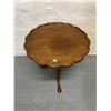 Image 1 : Pie Crust Three Leg Pedestal Table (Dark Walnut stain)