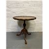 Image 2 : Pie Crust Three Leg Pedestal Table (Dark Walnut stain)