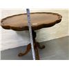 Image 4 : Pie Crust Three Leg Pedestal Table (Dark Walnut stain)