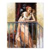 Image 1 : Pino (1939-2010), "At the Balcony" Artist Embellished Limited Edition on Canvas (30" x 40"), PP Numb