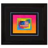 Image 1 : Peter Max- Original Lithograph "Flag with Heart on Blends III"