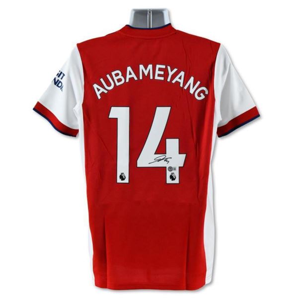 Arsenal F.C. Jersey Autographed by Professional Footballer, Pierre-Emerick Aubameyang with Certifica