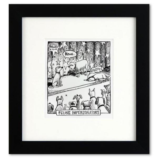 Bizarro, "Feline Impersonators" is a Framed Original Pen & Ink Drawing by Dan Piraro, Hand Signed wi