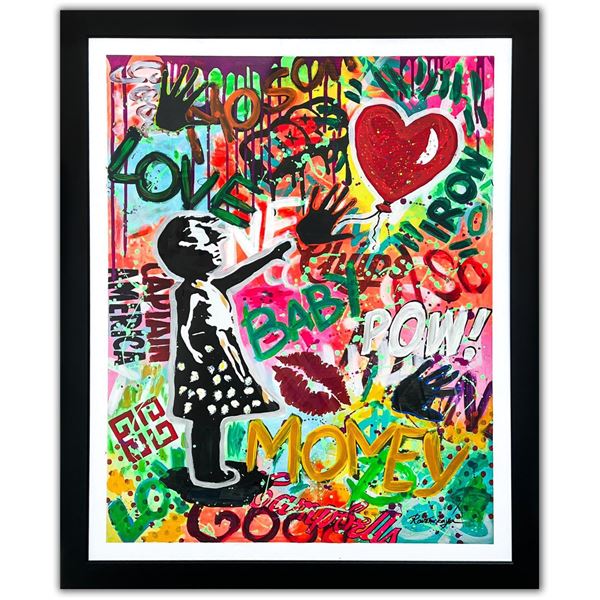 Nastya Rovenskaya- Original Mixed Media on Paper "The Ballon"