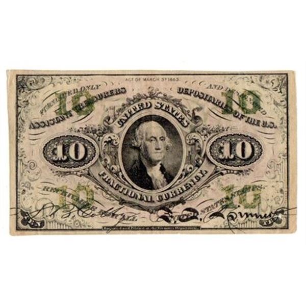 Fr.1251 3rd Issue 10 Cents Fractional Red Reverse