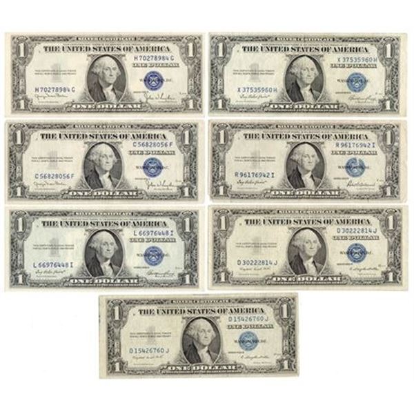 Group of 7 1935 $1 Silver Certificates