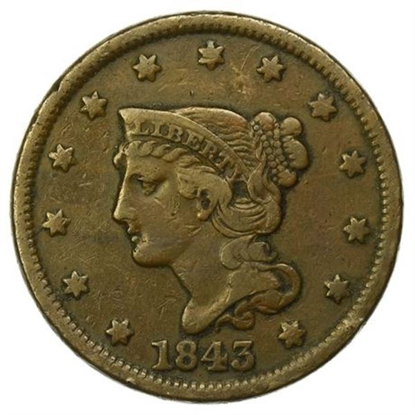 1843 Braided Hair Large Cent