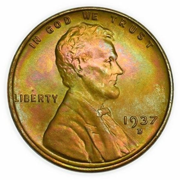 1937-D Lincoln Wheat Cent - Toned