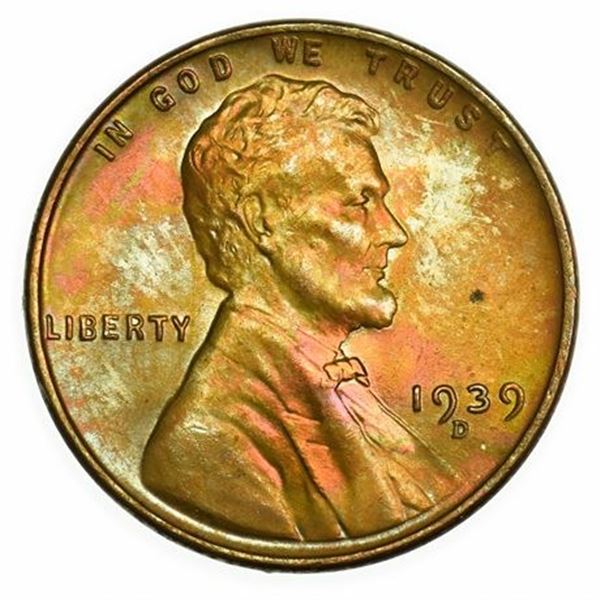 1939-D Lincoln Wheat Cent - Toned