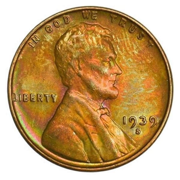 1939-S Lincoln Wheat Cent - Toned