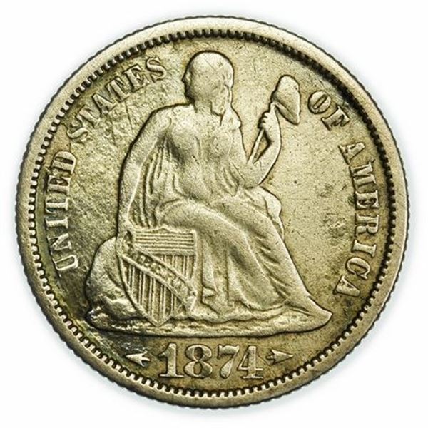 1874 Seated Liberty Dime