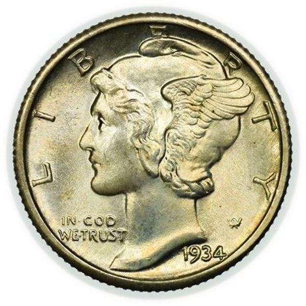 1934 Mercury Dime FSB