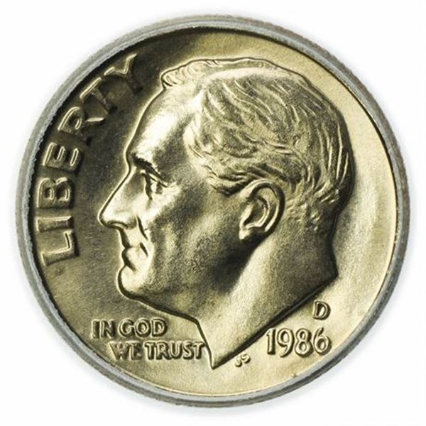 1986-D Roosevelt Dime ICQ MS-65