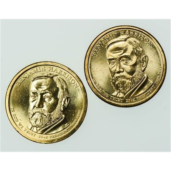 Group of 2 2012 and 2012-D Harrison Presidential Dollars