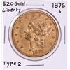 Image 1 : 1876-S Type 2 $20 Liberty Head Double Eagle Gold Coin