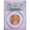 Image 1 : 1901 $10 Liberty Head Eagle Gold Coin PCGS MS62 Old Green Holder