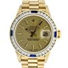 Image 1 : Rolex Ladies 18KT Yellow Gold Diamond and Sapphire President Wristwatch