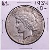 Image 1 : 1934-D $1 Peace Silver Dollar Coin