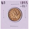 Image 1 : 1893-CC $5 Liberty Head Half Eagle Gold Coin