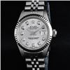 Image 1 : Rolex Ladies Stainless Steel Silver Diamond Datejust Wristwatch