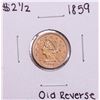 Image 1 : 1859 Old Reverse $2 1/2 Liberty Head Quarter Eagle Gold Coin