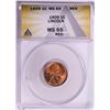 Image 1 : 1909 Lincoln Wheat Cent Coin ANACS MS65 Red