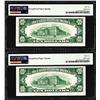 Image 2 : Lot of (2) Consecutive 1950 $10 Federal Reserve Notes St. Louis PMG Uncirculated 62EPQ