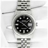 Image 3 : Rolex Men's Stainless Black Diamond Datejust Wristwatch Oyster Perpetual