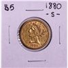 Image 1 : 1880-S $5 Liberty Head Half Eagle Gold Coin