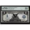 Image 1 : 1899 $1 Black Eagle Silver Certificate Note Fr.233 PMG About Uncirculated 55