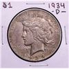 Image 1 : 1934-D $1 Peace Silver Dollar Coin