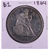 Image 1 : 1864 $1 Seated Liberty Silver Dollar Coin