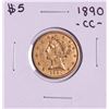 Image 1 : 1890-CC $5 Liberty Head Half Eagle Gold Coin