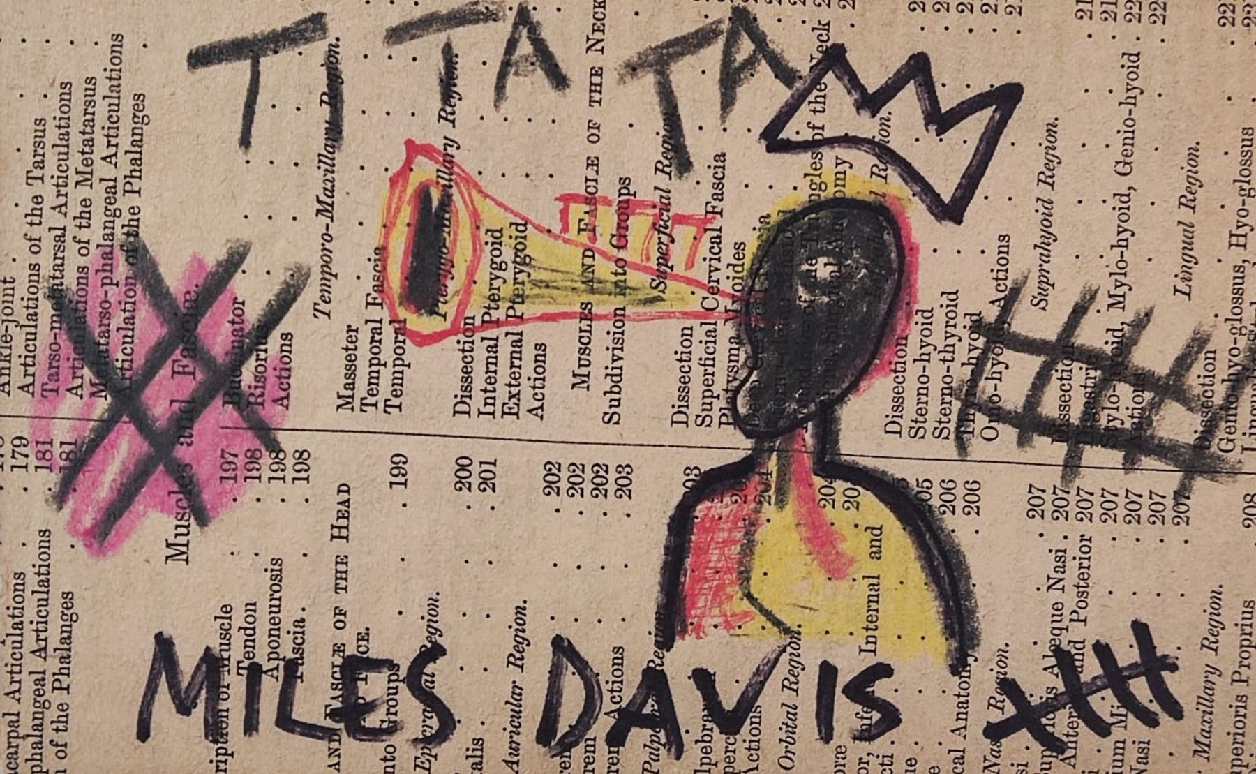 Jean-Michel Basquiat - Painted postcard.