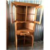 Image 3 : Wood Corner Cabinet with Glass Doors