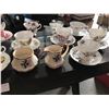 Image 2 : 15 Floral Teacups and 13 Saucers with Cream and Sugar