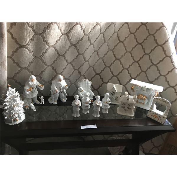 Beautiful White and Gold Assorted Christmas Decor